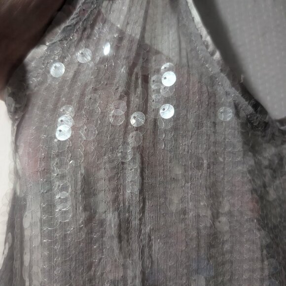 NEW! Zara | Sequin Racerback Maxi Dress In Silver - Picture 12 of 16